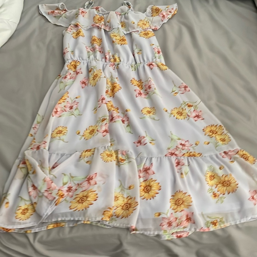 floral off the shoulder dress